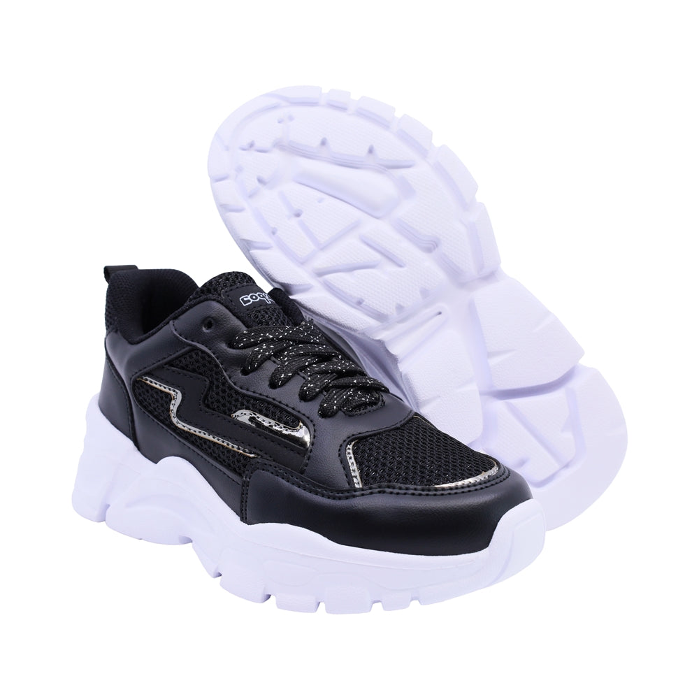 Tenis Coqueta para niña en sintético negro Twenty four con suela chunky