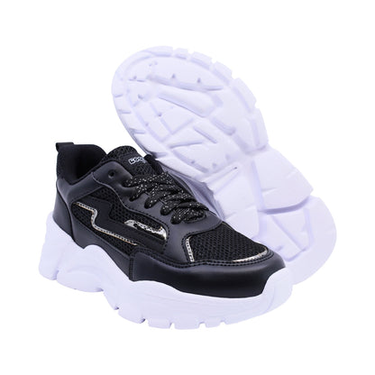 Tenis Coqueta para niña en sintético negro Twenty four con suela chunky