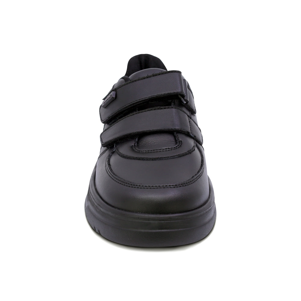 Tenis escolar Audaz para niño en piel negro Raptor con doble tira de contacto