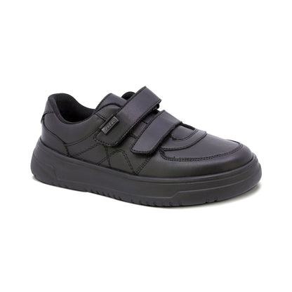 Tenis escolar Audaz para niño en piel negro Raptor con doble tira de contacto