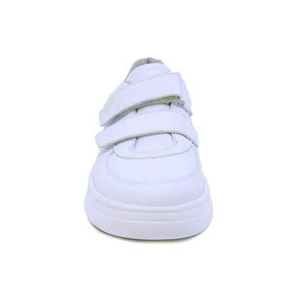 Tenis escolar Audaz para niño en piel blanco Raptor con doble tira de contacto