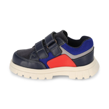 Zapato Audaz para niño en sintético azul marino Thunder con doble de tira de contacto