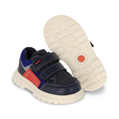 Zapato Audaz para niño en sintético azul marino Thunder con doble de tira de contacto