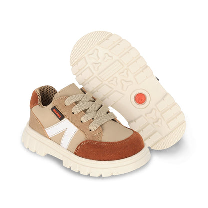Zapato Audaz para niño en sintético beige Thunder con agujeta elástica