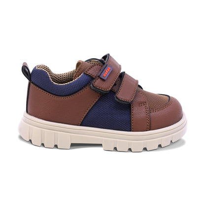 TENIS PARA NIÑO DE SINTÉTICO COLOR CAFÉ CLARO THUNDER CON DOBLE TIRA DE CONTACTO