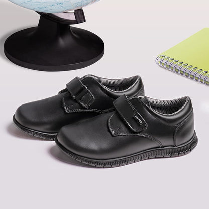 Zapato escolar Audaz para niño de piel negro click con tira de contacto