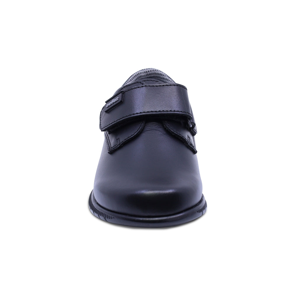 Zapato escolar Audaz para niño de piel negro click con tira de contacto