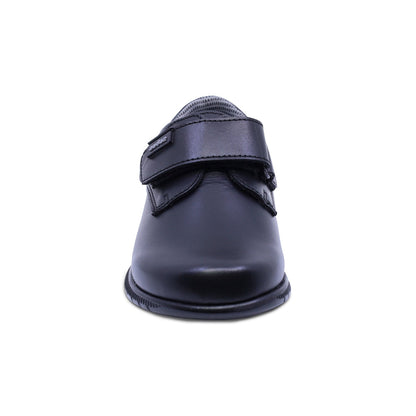 Zapato escolar Audaz para niño de piel negro click con tira de contacto