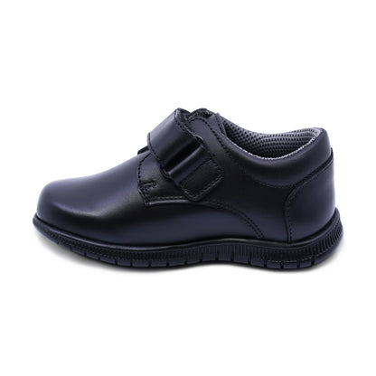 Zapato escolar Audaz para niño de piel negro click con tira de contacto