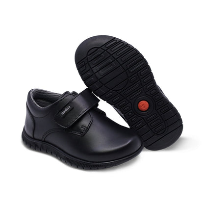 Zapato escolar Audaz para niño de piel negro click con tira de contacto