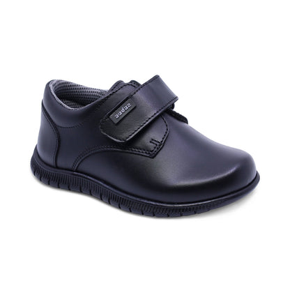 Zapato escolar Audaz para niño de piel negro click con tira de contacto