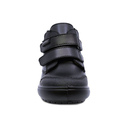 Bota escolar Audaz para niño de piel en negro Castor con puntera antirraspaduras