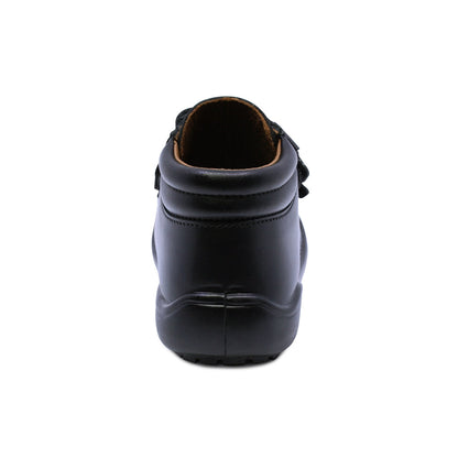 Bota escolar Audaz para niño de piel en negro Castor con puntera antirraspaduras
