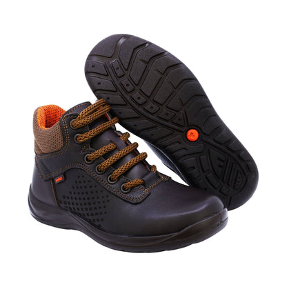 Bota Audaz para niño de piel café Tadeo con agujetas