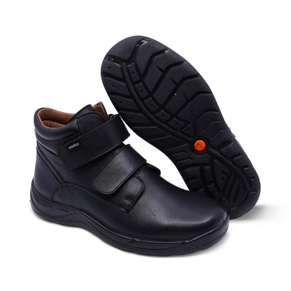 Bota escolar Audaz para niño de piel negro Tadeo con doble tira de contacto