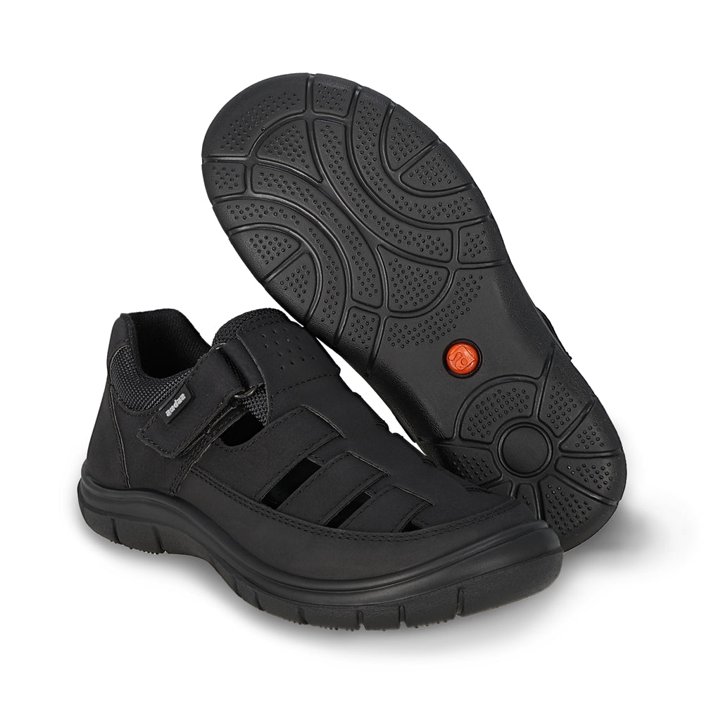 Sandalia Audaz para niño en sintético negro Monkey con tira de contacto