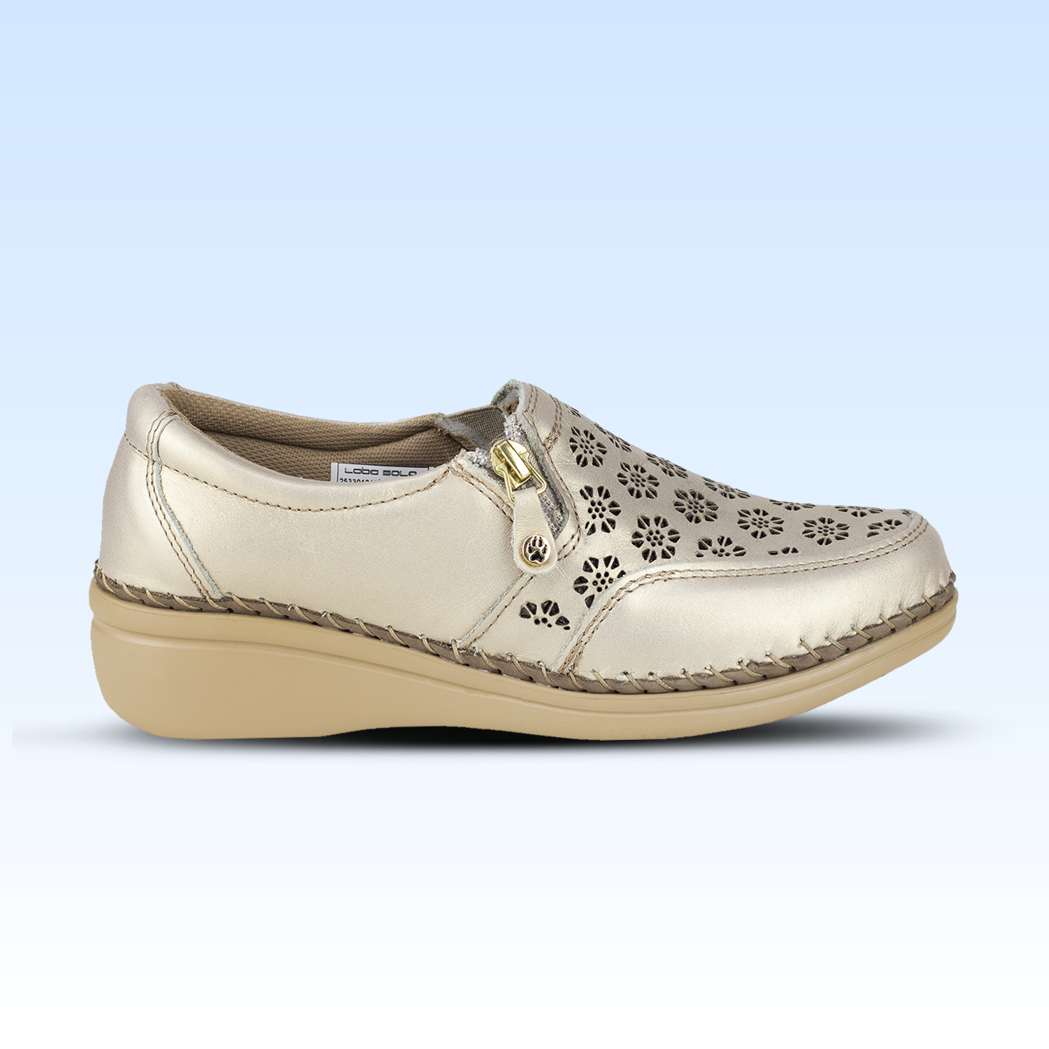 Zapato Mocasín Slip Casual On Para Dama Lobo Solo 4732 Platino