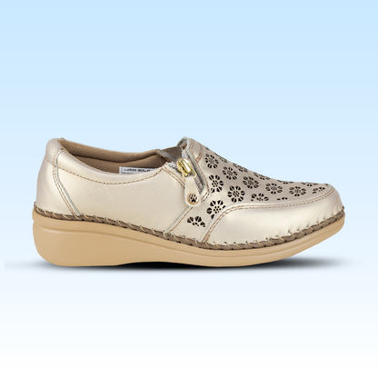 Zapato Mocasín Slip Casual On Para Dama Lobo Solo 4732 Platino