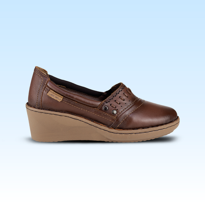 Zapato Con Tacon Para Dama Lobo Solo 5590 Caoba