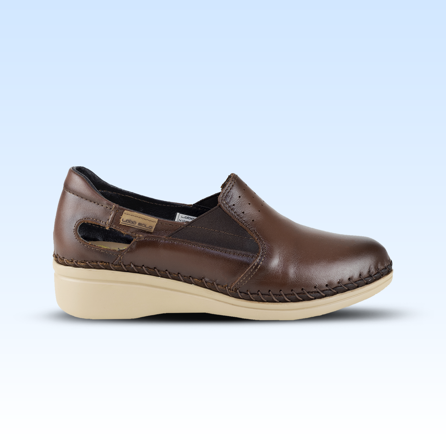 Mocasin Confort Para Dama Lobo Solo 4728 Caoba