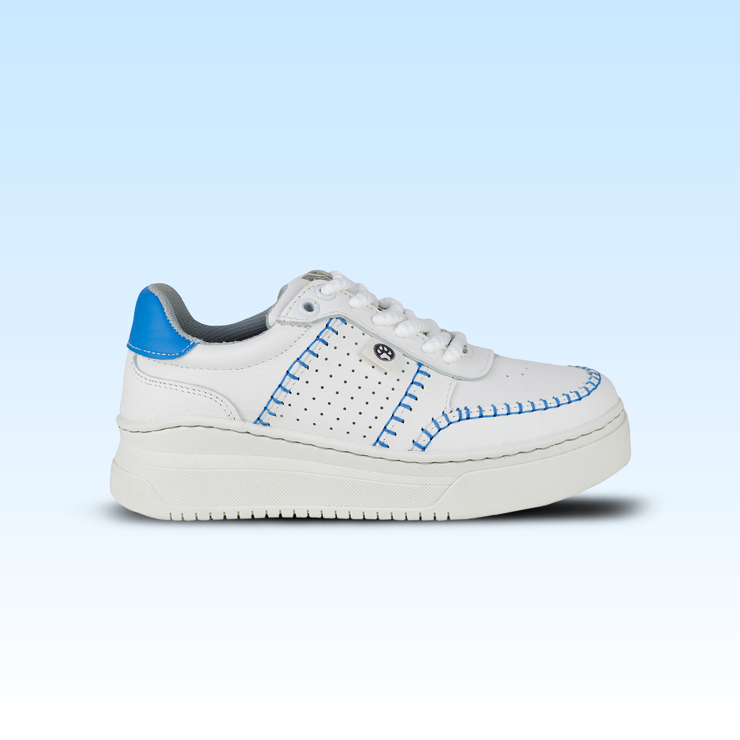 Tenis Tejidos Confort Casual Para Dama Lobo Solo 5765DA Blanco Azul