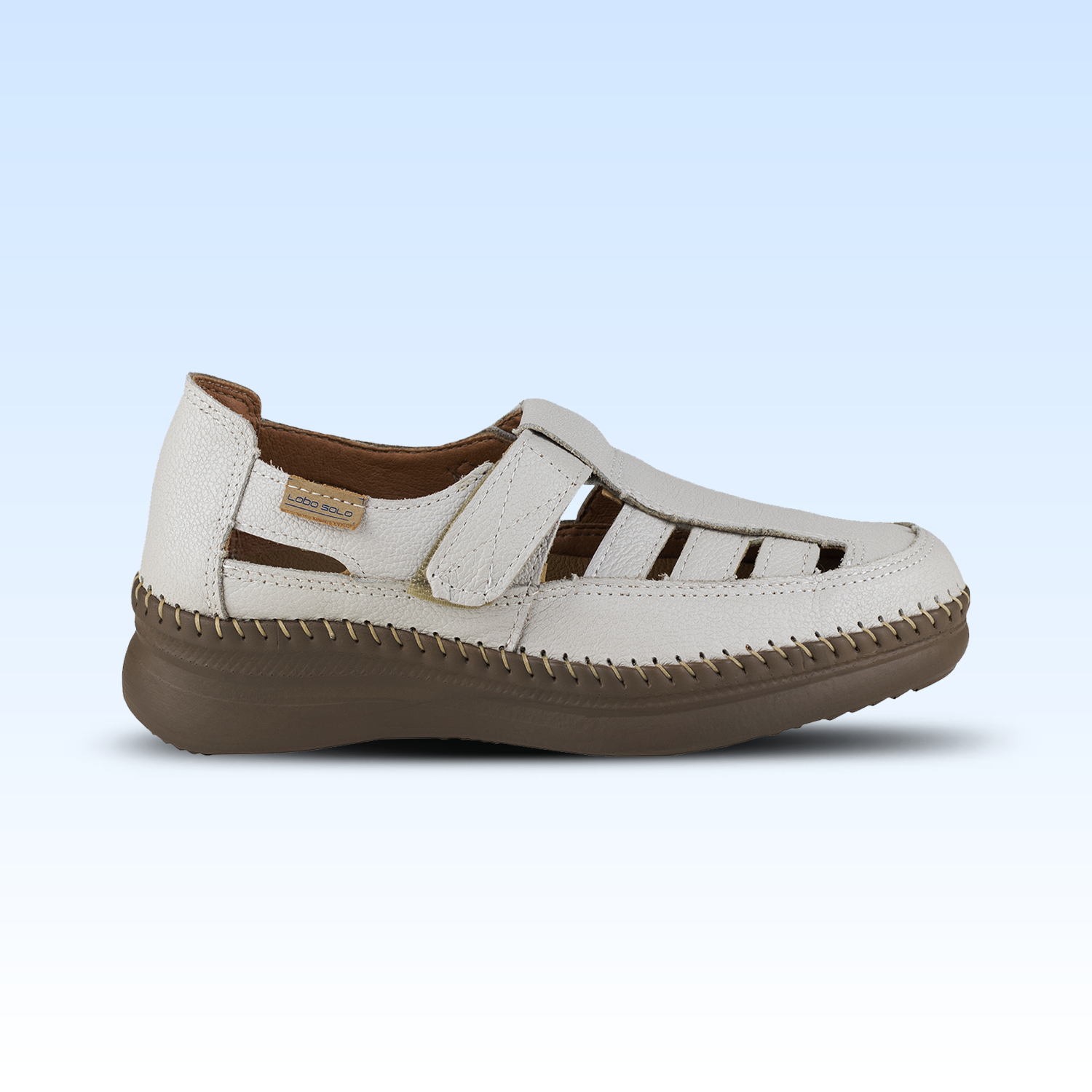 Sandalia Casual Para Dama Lobo Solo 4988 Marfil