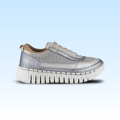 Tenis Casual Dama Lobo Solo Milo 4946 Algodón plata