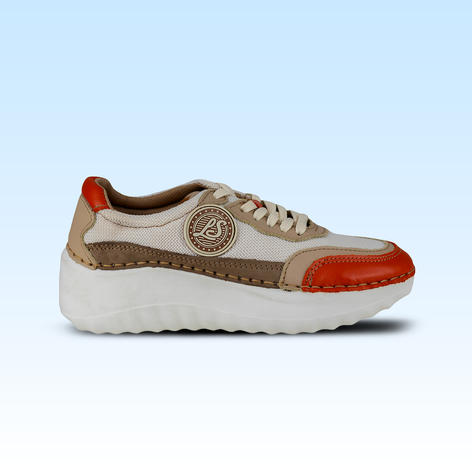 Tenis Casual Dama Lobo Solo Lubian 4804 Naranja