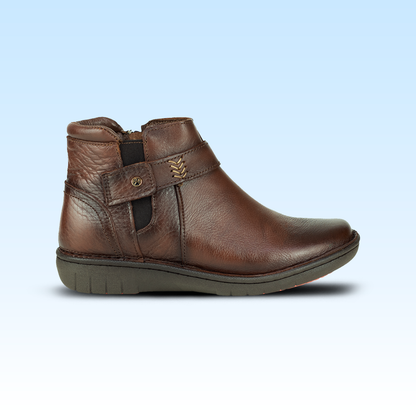 Botín Confort Casual Para Dama Lobo Solo 5860 Mahogany