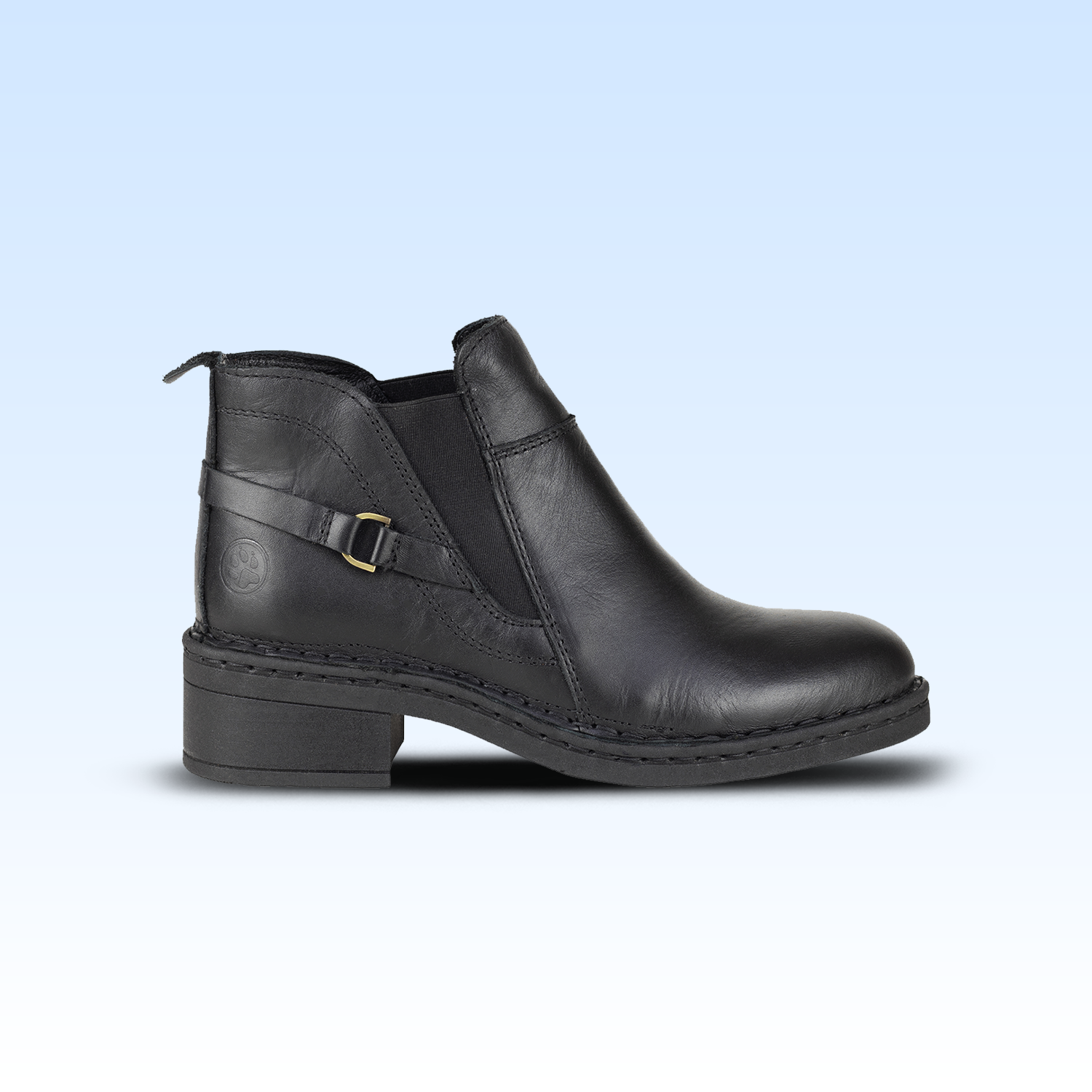 Botín Tacón Bajo Casual Para Dama Lobo Solo 5094 Negro