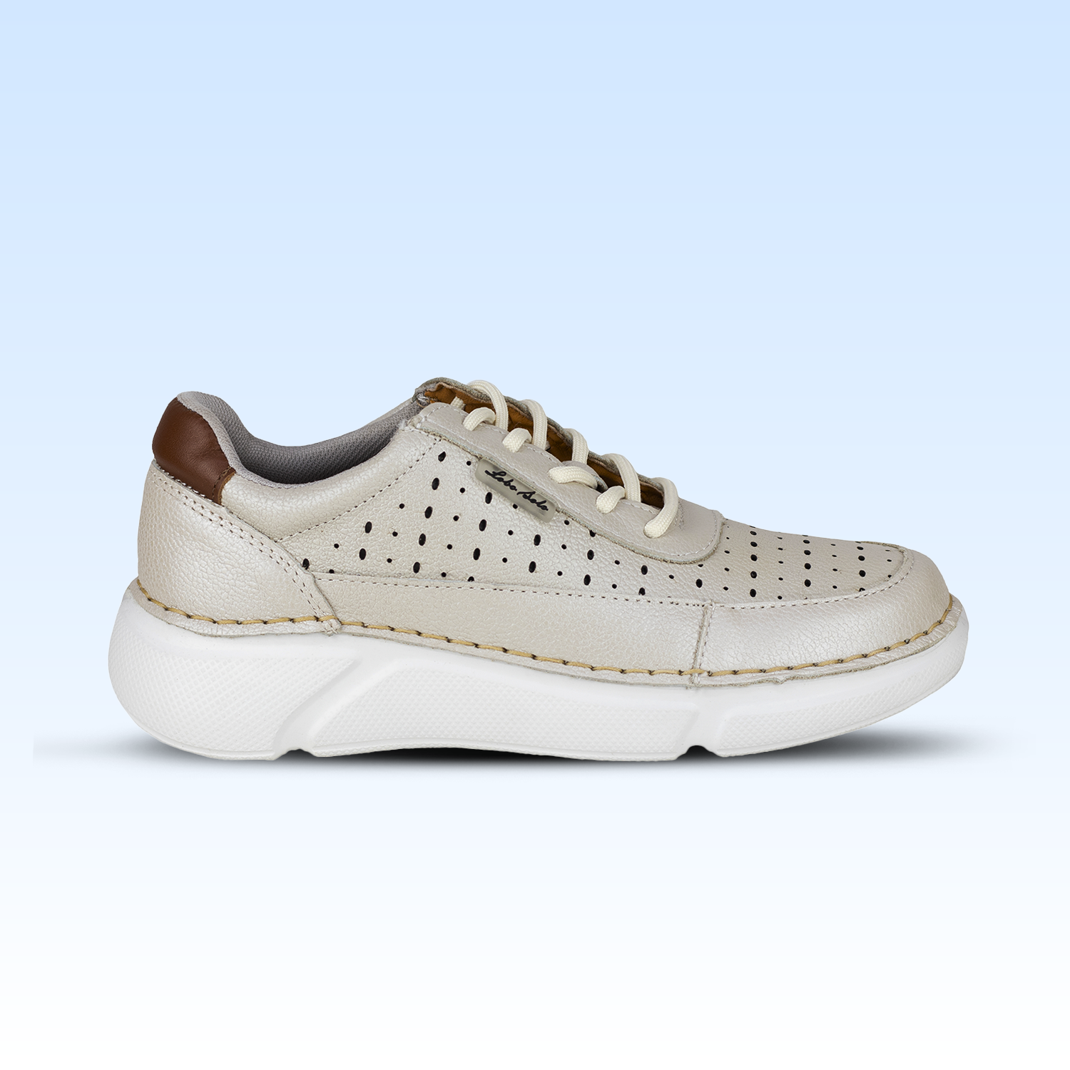 Tenis Confort Casual Para Dama Lobo Solo 4663 Marfil