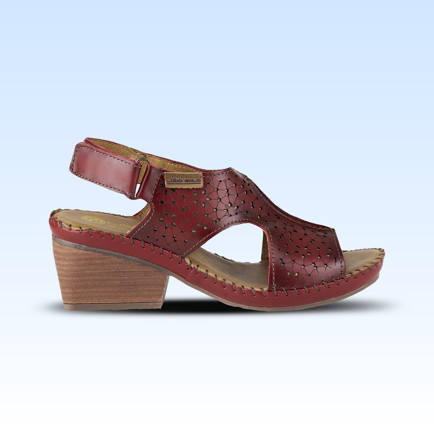 Sandalia Casual Para Dama Lobo Solo 2240 Rojo