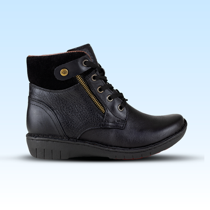 Botín Casual Dama Lobo Solo Italia 5842 Tumbled Negro