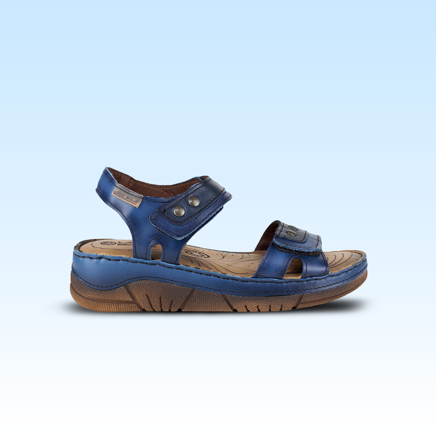 Sandalia Con Plataforma Para Dama Lobo Solo 1709 Azul