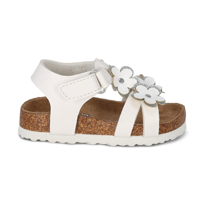 Sandalia Coqueta para niña en sintético blanco Moana con tira de contacto.