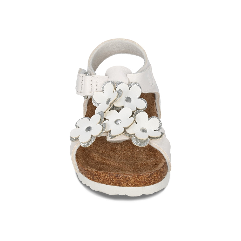 Sandalia Coqueta para niña en sintético blanco Moana con tira de contacto.
