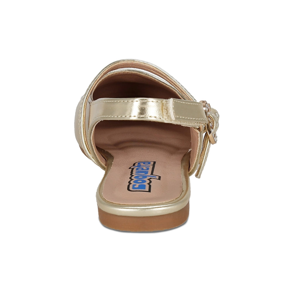 Balerina Coqueta para niña en sintético oro Praga con hebilla doble.