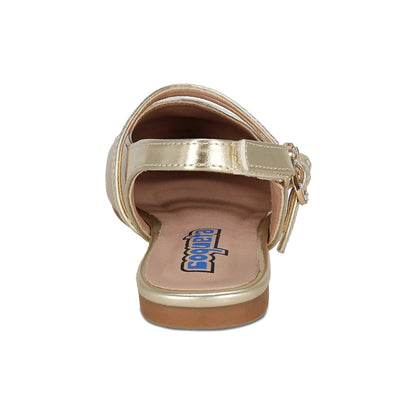 Balerina Coqueta para niña en sintético oro Praga con hebilla doble.