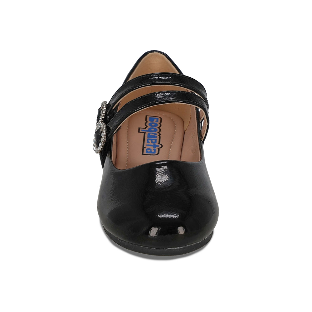 Balerina Coqueta para niña en sintético negro Praga con hebilla doble