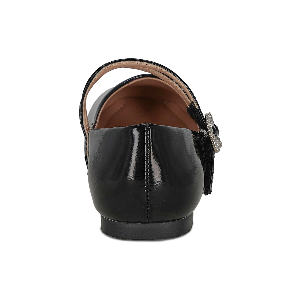 Balerina Coqueta para niña en sintético negro Praga con hebilla doble