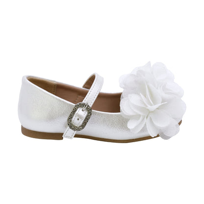 BALERINA COQUETA PARA NIÑA DE SINTÉTICO COLOR BLANCO DOLLY CON HEBILLA