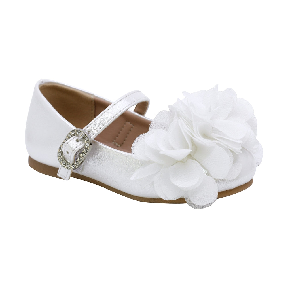 BALERINA COQUETA PARA NIÑA DE SINTÉTICO COLOR BLANCO DOLLY CON HEBILLA