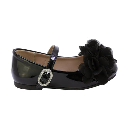 BALERINA COQUETA PARA NIÑA DE SINTÉTICO COLOR NEGRO DOLLY CON HEBILLA