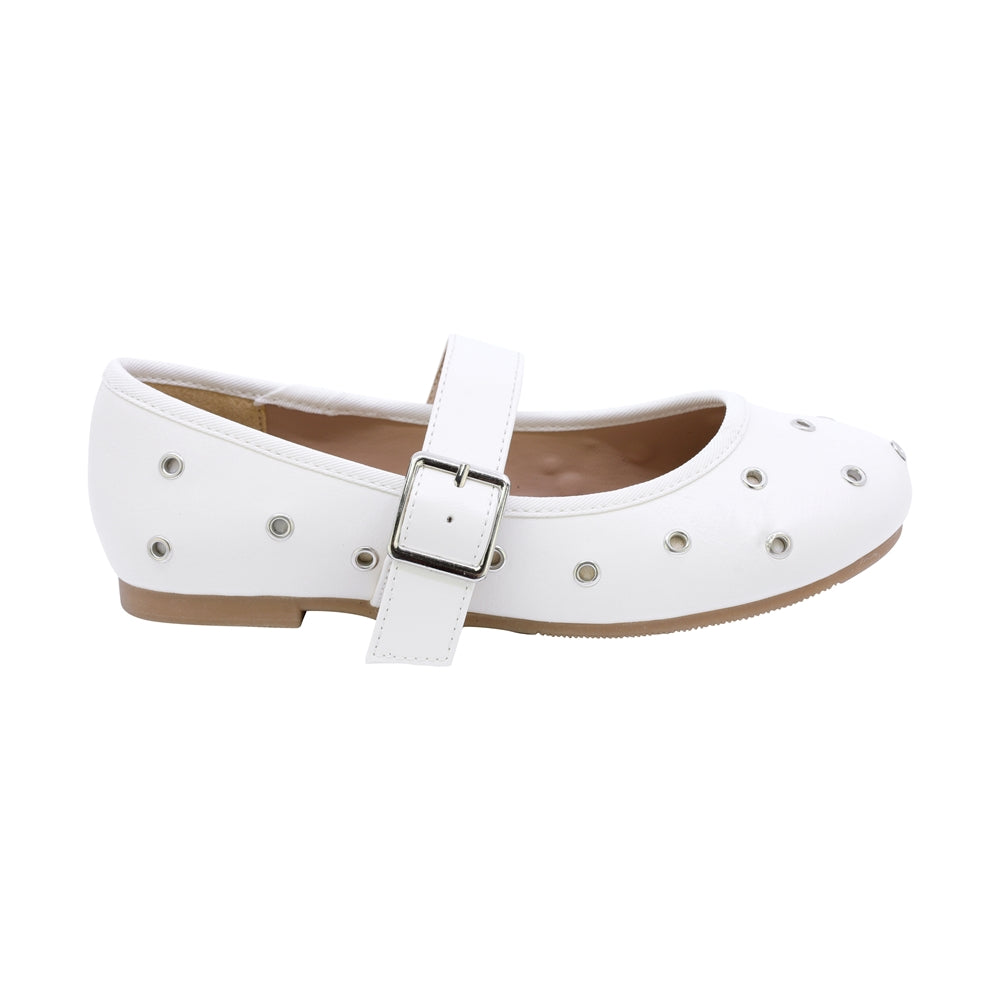 BALERINA COQUETA PARA NIÑA DE SINTÉTICO COLOR BLANCO YUUKI CON HEBILLA