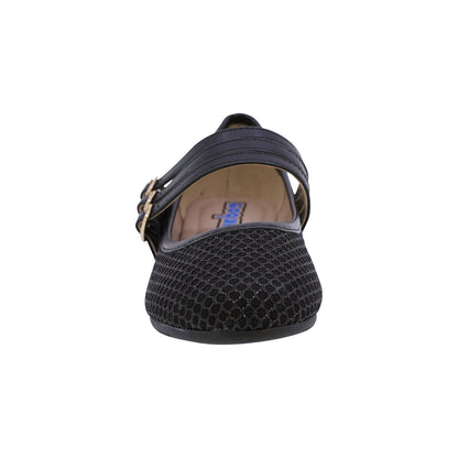 BALERINA COQUETA PARA NIÑA EN SINTÉTICO COLOR NEGRO YUUKI CON TRIPLE HEBILLA