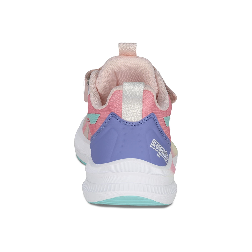 Tenis Coqueta para niña en textil rosa Rocco con tira de contacto.