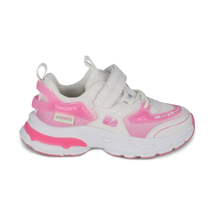 Tenis Coqueta para niña en sintético rosa Marley con tira de contacto.