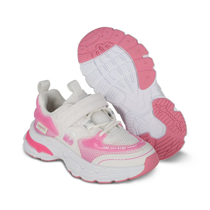 Tenis Coqueta para niña en sintético rosa Marley con tira de contacto.