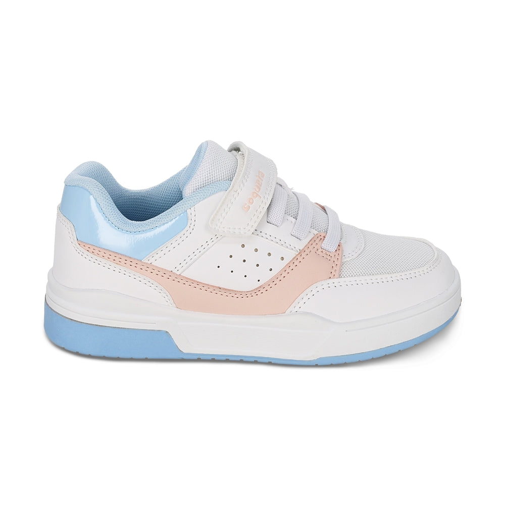 Tenis Coqueta para niña en sintético blanco Skato con tira de contacto.