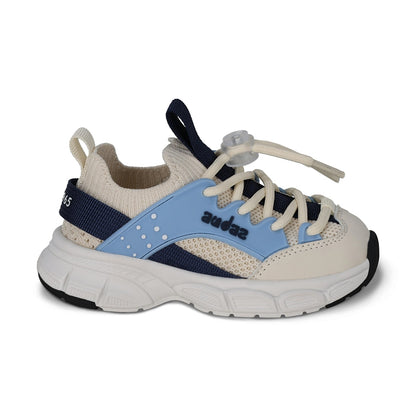 Tenis Audaz para niño en textil azul Simba con agujetas.